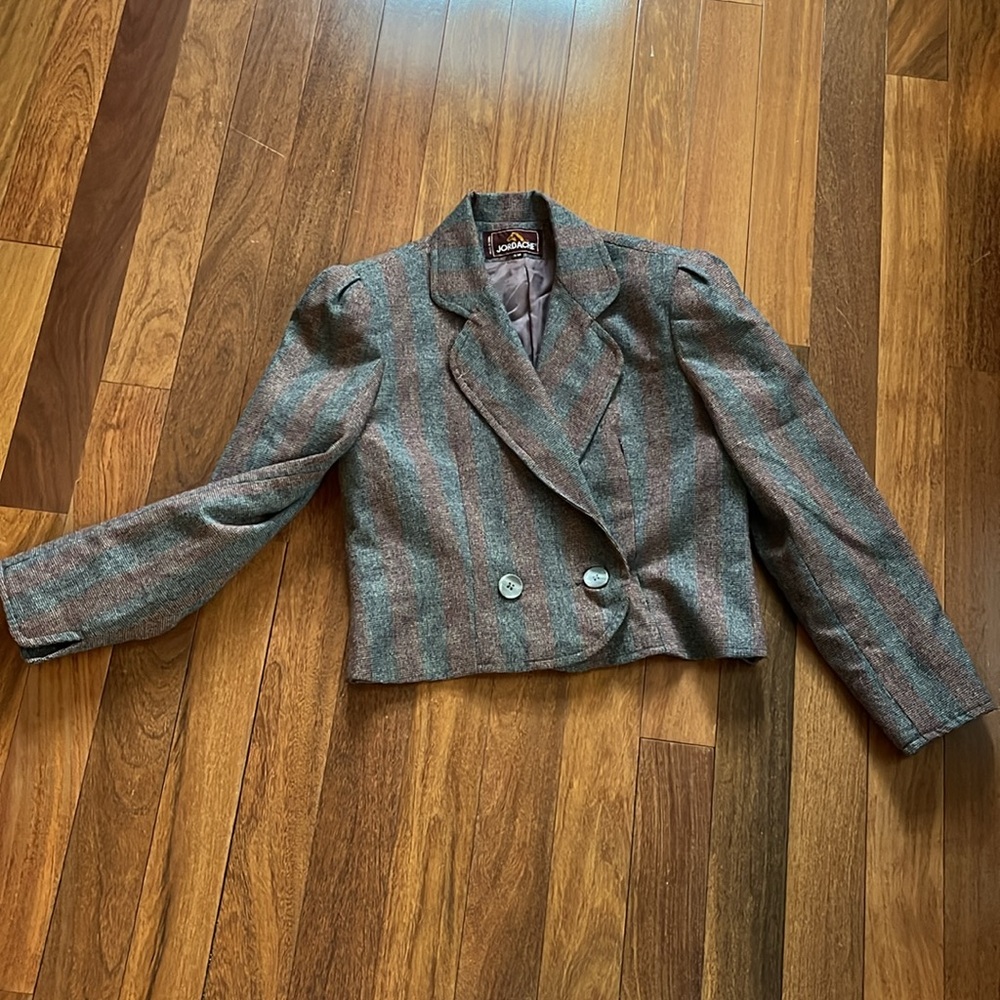Vintage Cropped Tweed Blazer